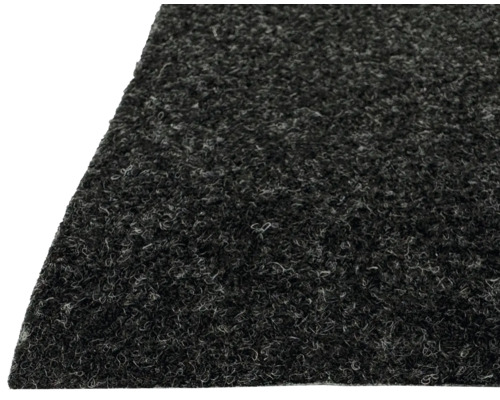 Gros plan d'une moquette en feutre aiguilleté gris foncé à surface texturée