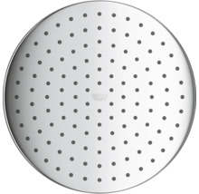 Pomme de douche ronde Grohe avec buses en silicone et Grohe Logo.