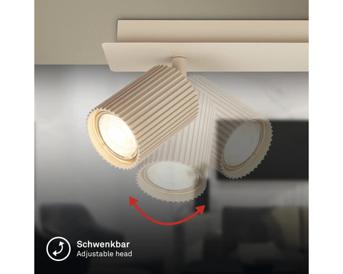 Spot orientable avec boîtier nervuré pour un éclairage flexible.