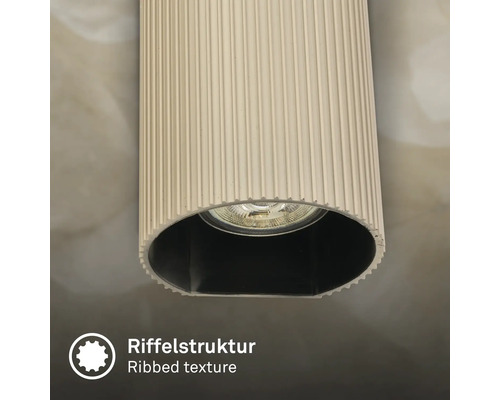 Luminaire cylindrique avec texture rainurée