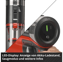 Aspirateur à main sans fil avec écran LED pour le niveau de charge et le mode d'aspiration, moteur sans balais et filtre HEPA.