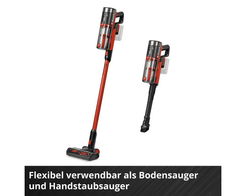 Aspirateur balai sans fil Einhell, utilisable comme aspirateur de sol et aspirateur à main pour le nettoyage.