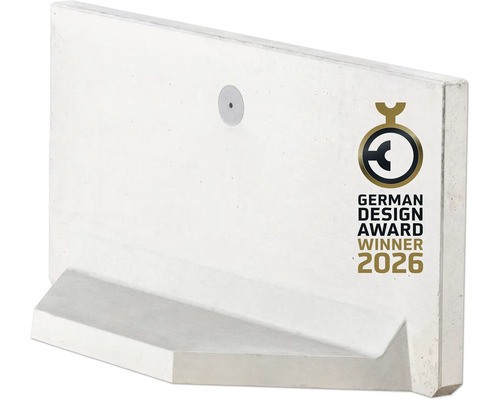 L-Stein aus Beton mit der Auszeichnung German Design Award Winner 2026.