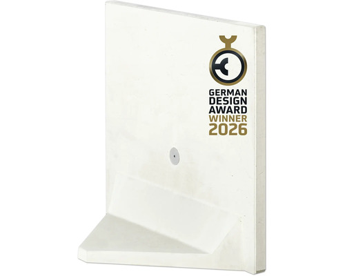 L-Stein aus Beton mit der Auszeichnung German Design Award Winner 2026.