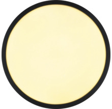 Plafonnier LED rond avec cadre noir.