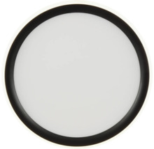 Runde LED-Deckenleuchte mit schwarzem Rand und weißem Diffusor.