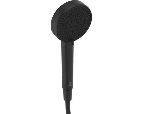 Ideal Standard Handbrause mit rundem Duschkopf und Wahlschalter, Mattschwarz.