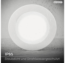 Spot LED encastrable rond avec indice de protection IP65 étanche à la poussière et protégé contre les jets d eau.
