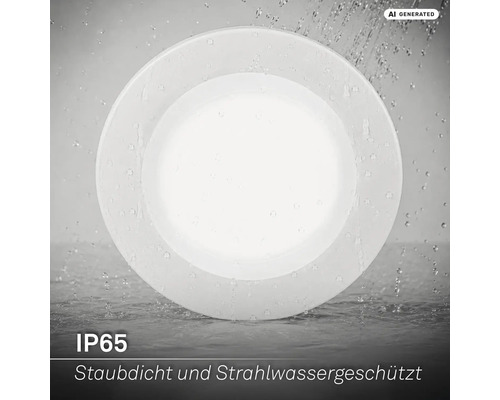 Spot LED encastrable rond avec indice de protection IP65 étanche à la poussière et protégé contre les jets d eau.