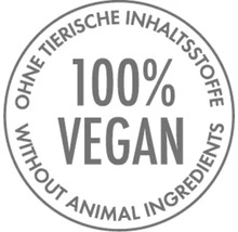Siegel 100 Prozent vegan ohne tierische Inhaltsstoffe