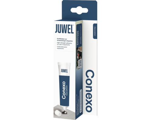 Colle forte Juwel Conexo pour une utilisation dans les aquariums, emballage et tube.