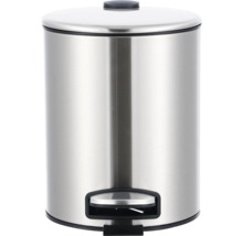 Poubelle à pédale en acier inoxydable avec couvercle et pédale pour salle de bain ou cuisine.