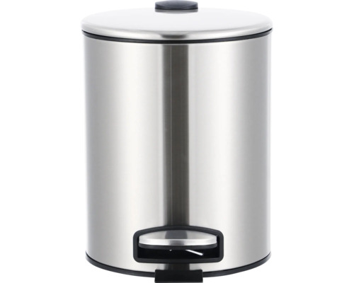 Poubelle à pédale en acier inoxydable avec couvercle et pédale pour salle de bain ou cuisine.