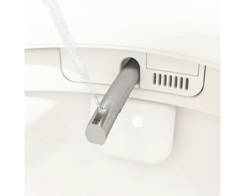 Set WC lavant VitrA V-Care Comfort avec cuvette à fond creux, sans bride, blanc brillant, avec revêtements VitrA Hygiene et VitrA Clean, avec abattant WC 5674B403-6196