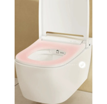 Set WC lavant VitrA V-Care Comfort avec cuvette à fond creux, sans bride, blanc brillant, avec revêtements VitrA Hygiene et VitrA Clean, avec abattant WC 5674B403-6196