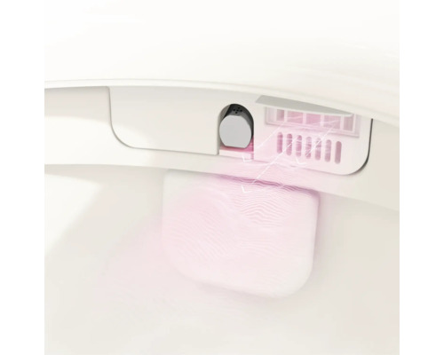 Set WC lavant VitrA V-Care Comfort avec cuvette à fond creux, sans bride, blanc brillant, avec revêtements VitrA Hygiene et VitrA Clean, avec abattant WC 5674B403-6196