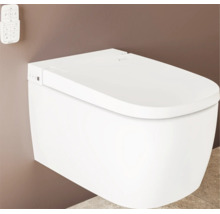 Set WC lavant VitrA V-Care Comfort avec cuvette à fond creux, sans bride, blanc brillant, avec revêtements VitrA Hygiene et VitrA Clean, avec abattant WC 5674B403-6196