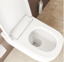 Set WC lavant VitrA V-Care Comfort avec cuvette à fond creux, sans bride, blanc brillant, avec revêtements VitrA Hygiene et VitrA Clean, avec abattant WC 5674B403-6196