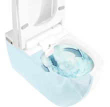 Set WC lavant VitrA V-Care Comfort avec cuvette à fond creux, sans bride, blanc brillant, avec revêtements VitrA Hygiene et VitrA Clean, avec abattant WC 5674B403-6196