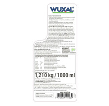 Étiquette arrière d'engrais pour roses Wuxal avec Wuxal Logo, conseils d'utilisation, composition des nutriments et quantité de 1000 millilitres.