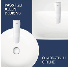 Mitigeur de lavabo GROHE adapté aux lavabos ronds et carrés.