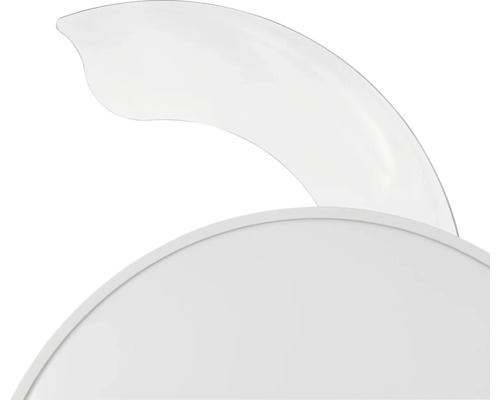 Vue détaillée d une pale blanche incurvée de ventilateur de plafond.