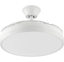 Ventilateur de plafond avec éclairage LED et pales rétractables, design rond