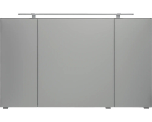 Armoire de toilette à trois portes pour la salle de bains avec éclairage LED horizontal.