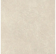 Dalle de sol carrée aspect pierre, beige, avec surface structurée.