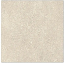 Carrelage beige en grès cérame aspect pierre avec une surface mate et finement mouchetée.