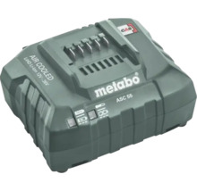 Chargeur de batterie Metabo ASC 55 pour batteries lithium-ion de 12 à 36 volts avec refroidissement par air. Metabo Logo. CAS Logo.