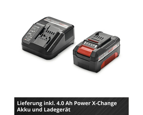 Batterie Einhell Power X-Change 18 Volt 4,0 ampères-heures et chargeur.