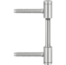 Ferrure de meuble en métal avec deux boulons filetés parallèles et une tige de connexion verticale.