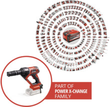Nettoyeur à pression sans fil Einhell Hypresso de la gamme Power X-Change avec de nombreux outils compatibles et une batterie.