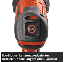 Gros plan sur le bouton du mode Éco d'un outil électrique pour une plus longue autonomie de la batterie.