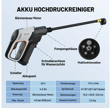 Akku Druckreiniger Litheli U20 MONO 42 bar, ohne Akku und Ladegerät