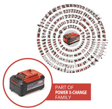 Einhell Power X-Change Akku mit einer Vielzahl an kompatiblen Werkzeugen und Gartengeräten aus dem Akku-System.
