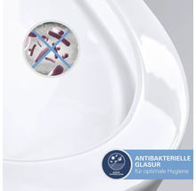 Grohe HyperClean: Émail antibactérien sur surface en céramique blanche pour une hygiène optimale.