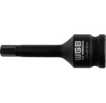 Embout de clé à choc WGB six pans creux 8 millimètres en acier chrome-molybdène.