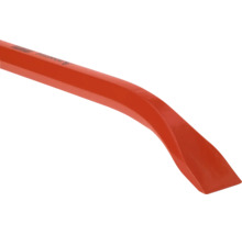 Rotes Brecheisen aus Stahl mit einer flachen, gebogenen Spitze zum Hebeln und für Abbrucharbeiten.
