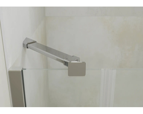 Bras de stabilisation pour paroi de douche en verre, métal, fixation murale.