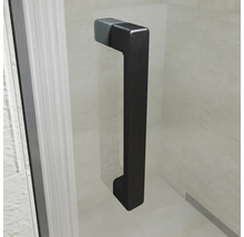 Schwarze, rechteckige Griffstange für eine Glastür im modernen Design.