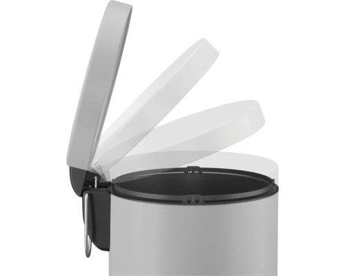 Poubelle à pédale avec mécanisme de fermeture en douceur pour le couvercle