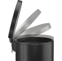Poubelle avec mécanisme de fermeture douce pour le couvercle