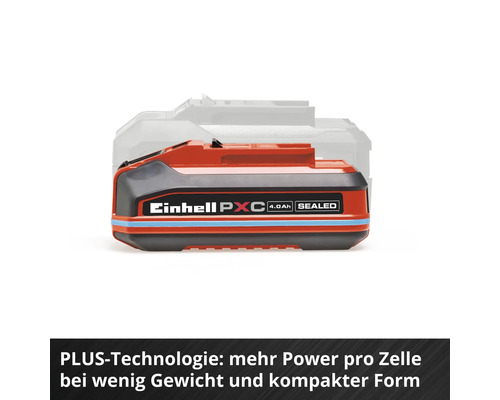 Batterie Einhell 18 volts 4 ampères heures Power X Change Sealed en comparaison de taille