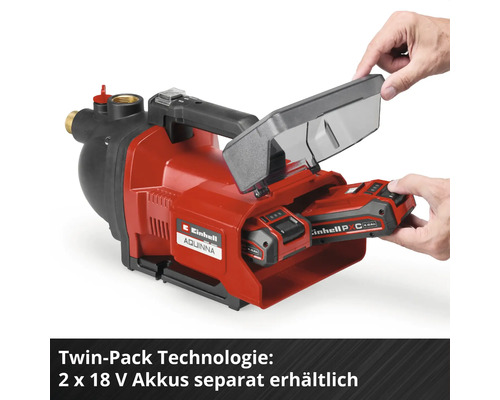 Akku-Gartenpumpe Einhell Power-X-Change AQUINNA 36/30 ohne Akku und Ladegerät, inkl. Gartenschlauch-Adapter 33,3 mm (1") AG