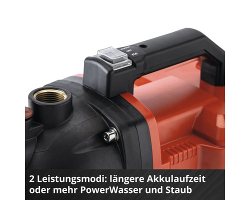 Akku-Gartenpumpe Einhell Power-X-Change AQUINNA 36/30 ohne Akku und Ladegerät, inkl. Gartenschlauch-Adapter 33,3 mm (1") AG