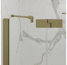 Jungborn Eckeinstieg SETTE mit Drehtür an Festteil 75 x 75 x 200 cm Profil gold matt Klarglas schmutzabweisende Glasbeschichtung Türanschlag links Türanschlag rechts Puffergriff