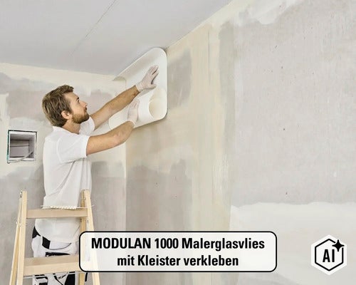 MODULAN 1001 Malerglasvlies 3565011080 vorbeschichtet 130g/m² 50 m x 1 m (Image AI modified or generated)