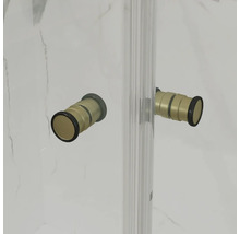 Jungborn Eckeinstieg SETTE mit Drehtür an Festteil 75 x 75 x 200 cm Profil gold matt Klarglas schmutzabweisende Glasbeschichtung Türanschlag links Türanschlag rechts Puffergriff